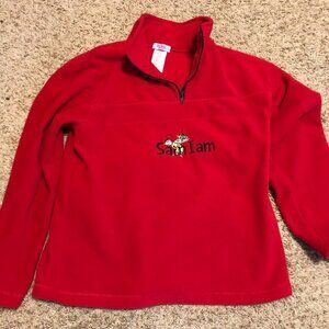 Dr Suess Green Eggs and Ham Sam I am Red Zip Up Jacket Size Small